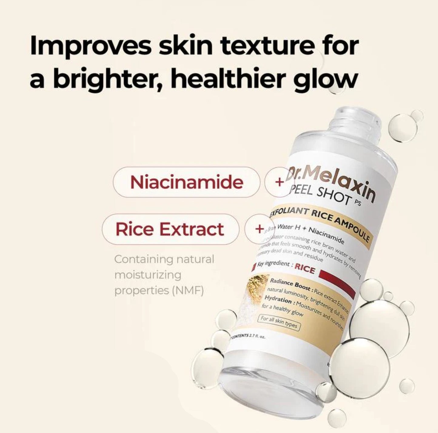 Dr. Melaxin Peel Shot Exfoliant White Rice Ampoule